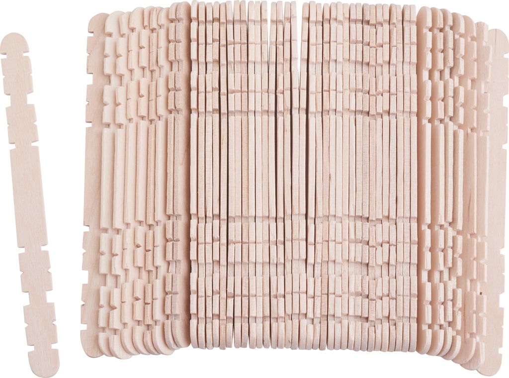 VBS XXL Holzspatel "Natur" mit Kerben, 50 Stück Produktbild 