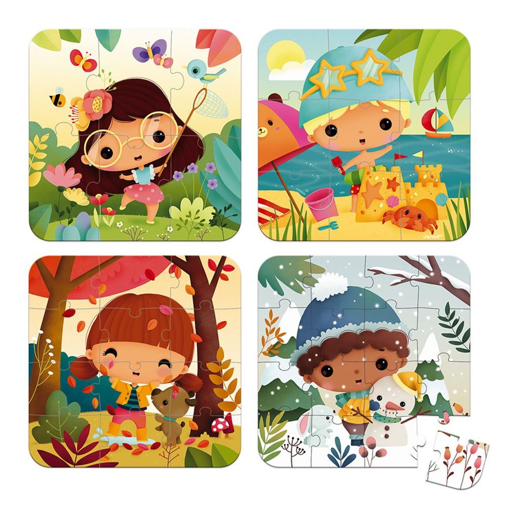 Janod Puzzle - Jeu éducatif 4 saisons Puzzle en carton Image du produit 