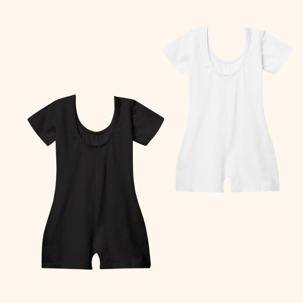 SET - 2-teiliger Gymnastikanzug mit kurzen Ärmeln - Mehrfarbig - 116