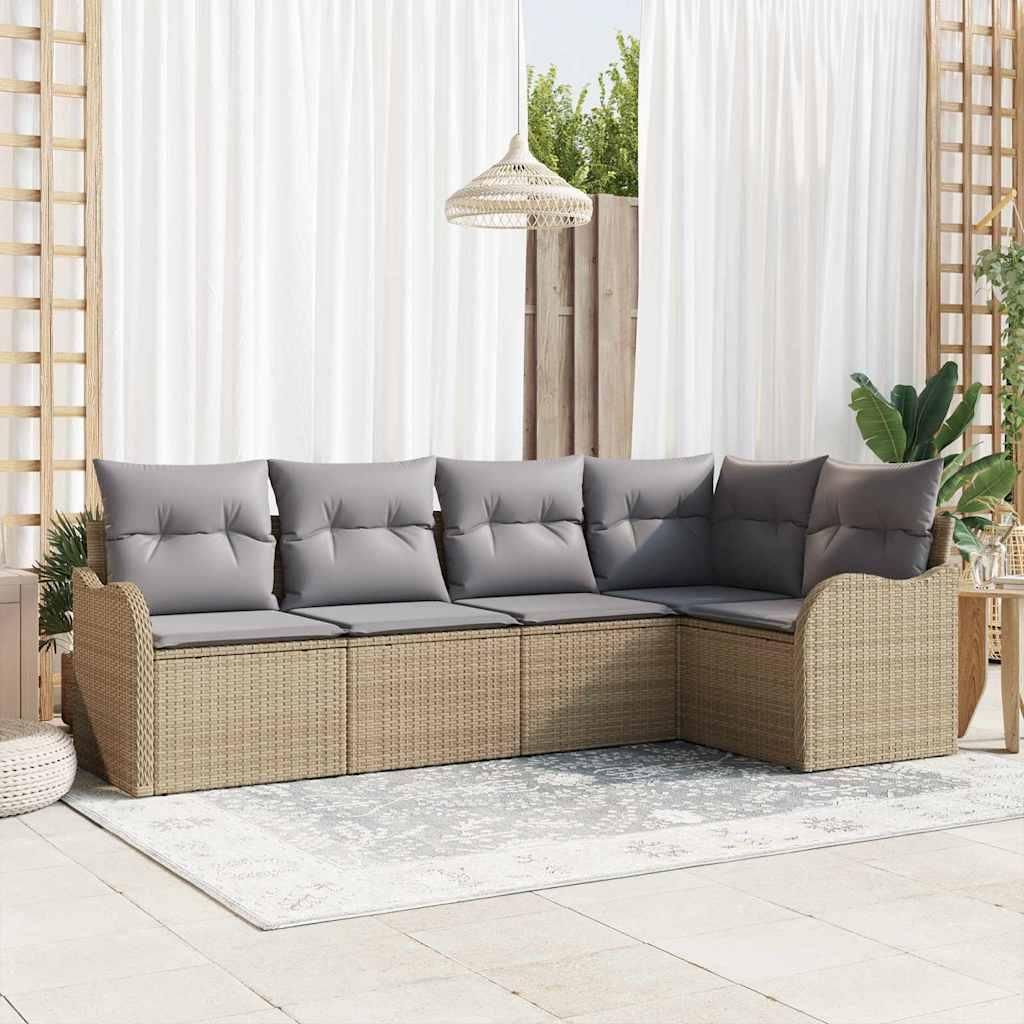 Maison Exclusive - Gartensofa-set Beige Poly-Rattan