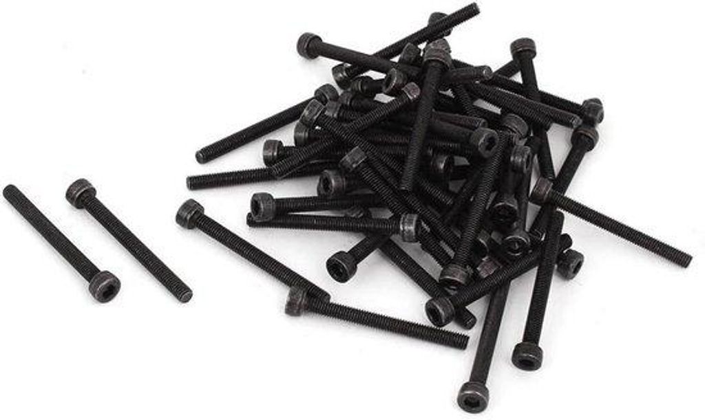 Schwarze Edelstahl-Sechskantbolzen M3 x 30mm
