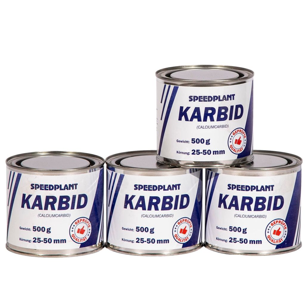 Karbid 2 kg (4x 500g) - Carbid Kabit Kabitt karbitt Karbit Karbid Extra Große Körnung 25-50mm - 4 Dosen