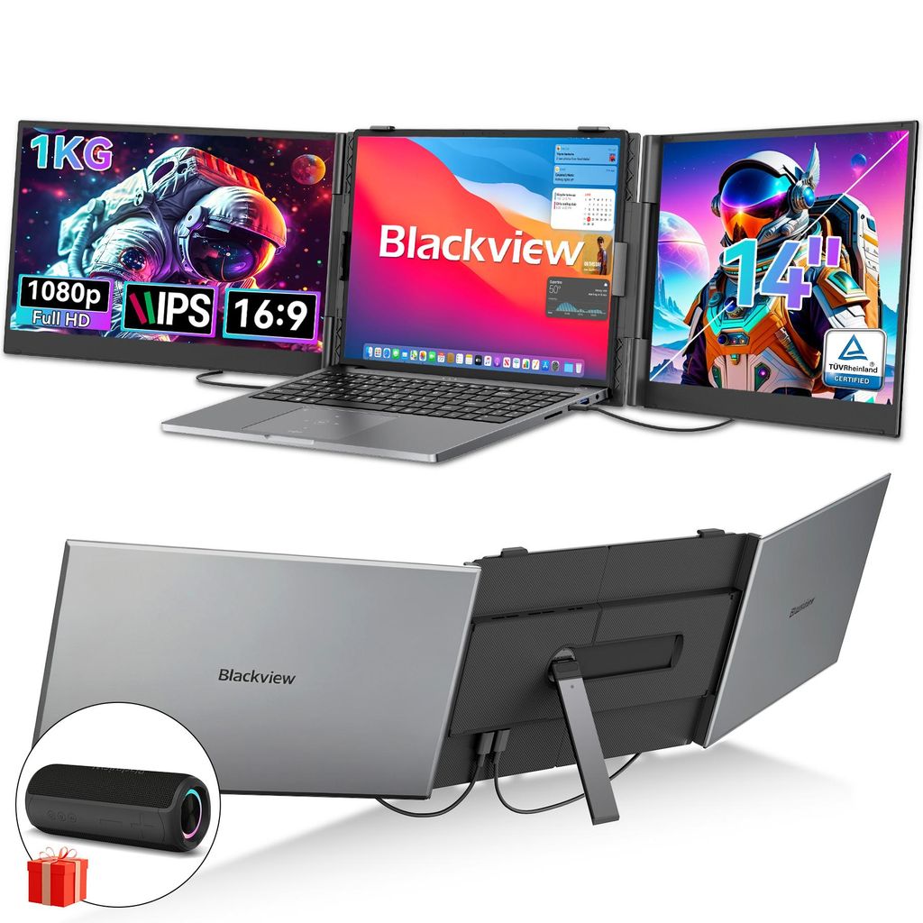 Blackview Tragbarer Bildshirm DCM6 14" mit A3 Bluetooth-Box Produktbild 