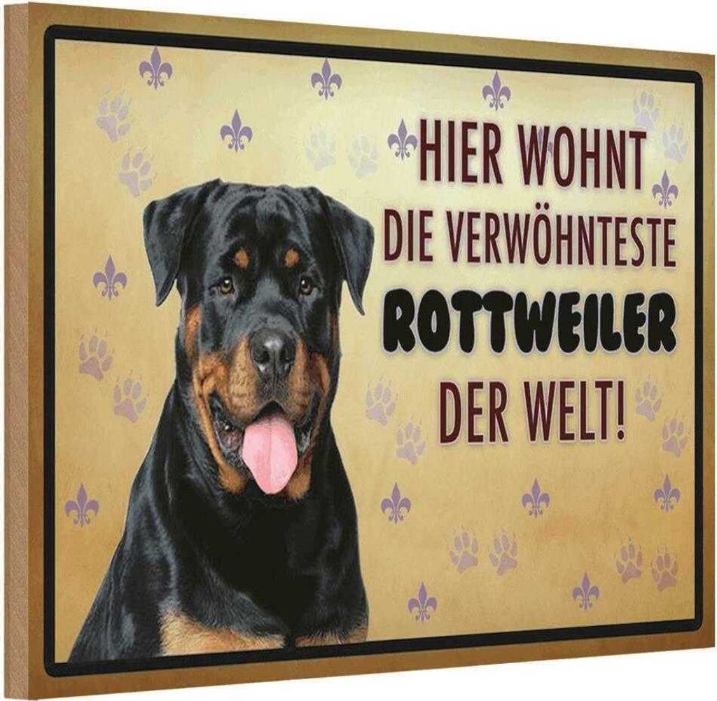 vianmo Holzschild 20x30 cm Hund hier wohnt die Rottweiler Produktbild 