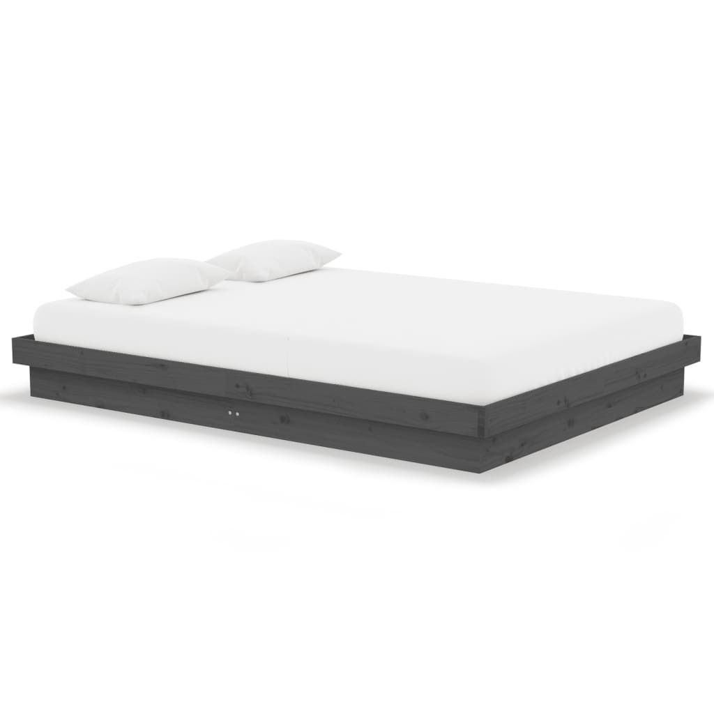vidaXL Postel z masivu šedá 135x190 cm Obrázek produktu 