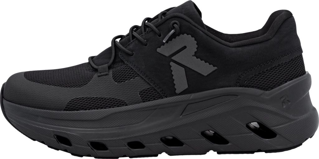 Rieker Herrenschuhe Slipper sportlicher Schnürer Schwarz Freizeit, Schuhgröße:47 EU