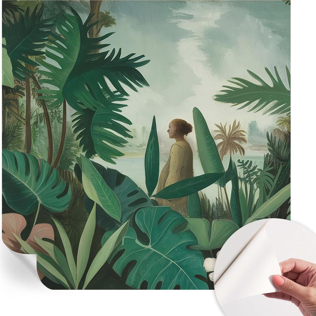 Selbstklebende Wandtapete - Dekorative Tapete für Wohnzimmer - Klebefolie für Wandbilder - Tapetenfolie für Wanddekoration - 250x250 cm - Exotis...