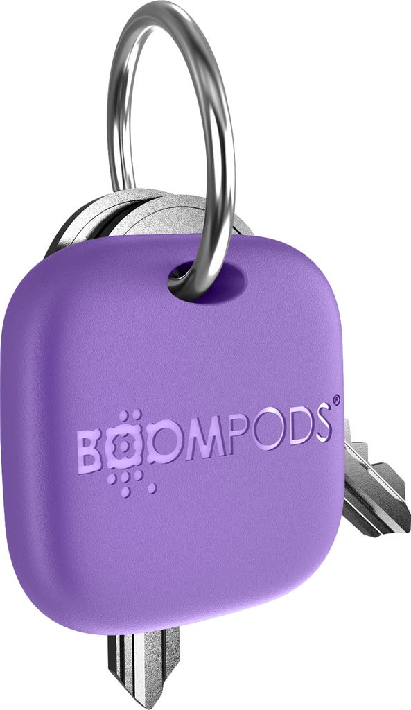 Boompods, Wiederaufladbarer Bluetooth-Tracker USB-C für Schlüssel, Tasche, Violett