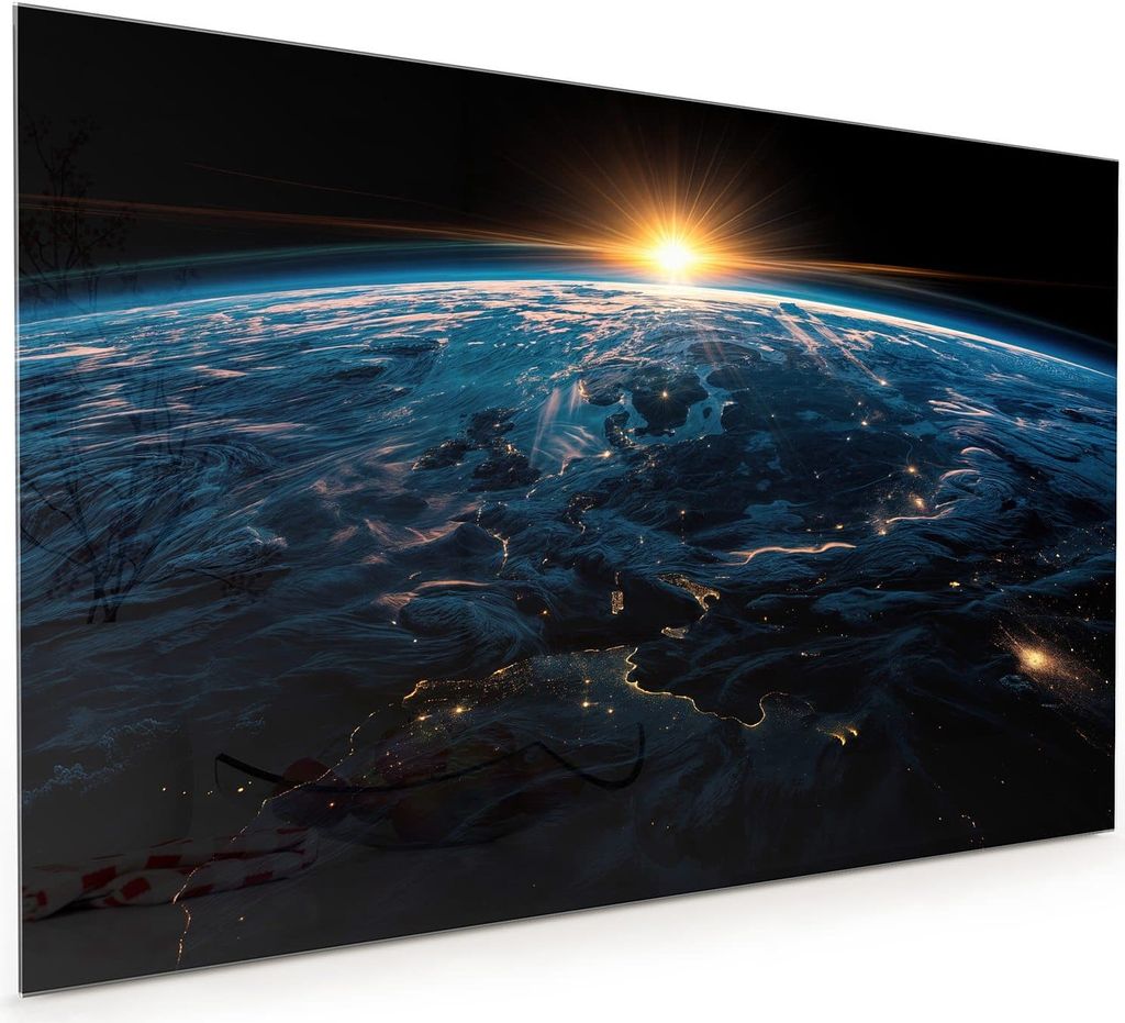 Küchenrückwand Spritzschutz Glas mit Motiv Sonnenaufgang Erde 40 x 40 cm