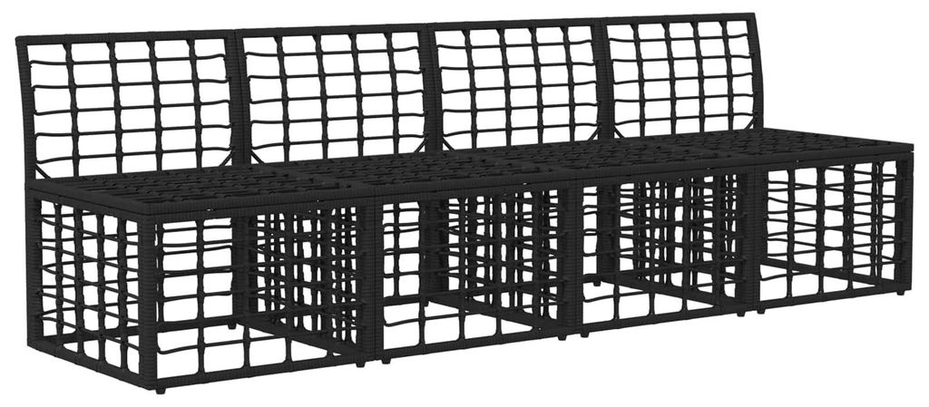 “2026 Modern“ Schwarz 4-Sitzer Garten-Sofa ohne Armlehnen 4 pcs 4-Sitzanzahl Schwarz - Designermöbel 68966 - Gartensofas