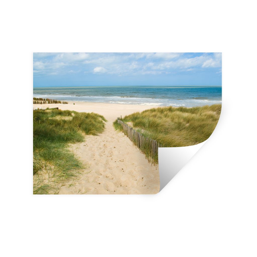 MuchoWow Wandtattoo Wandsticker Wandaufkleber Strand - Meer - Düne - Belgien 40x30 cm Selbstklebend und Repositionierbar - Faltenfrei