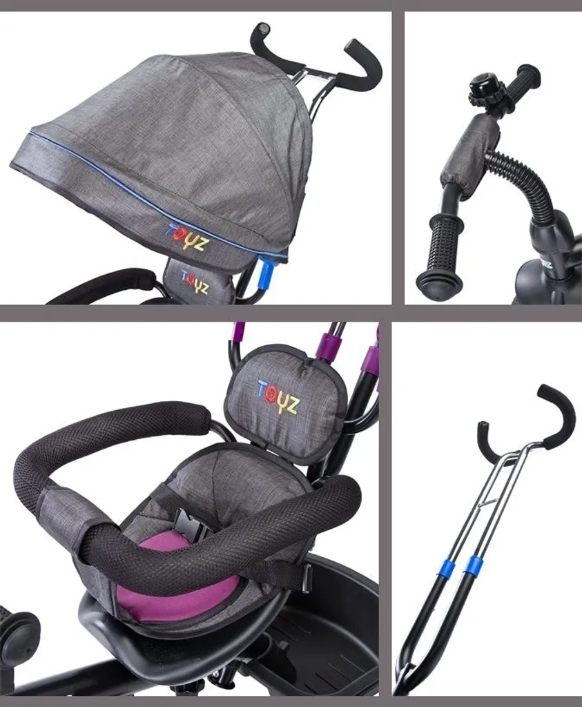 Poussette Tricycle 2 Places Évolutive à 3 Roues pour Enfants De18 à 36 Mois Capacité Poussette Tricycle 2 Places Évolutive à 3 Roues pour Enfants De18 à 36 Mois Capacité