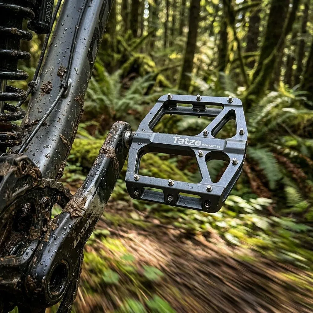 Pédale Tatze CONTACT DOWNHILL robuste avec plateforme large noire