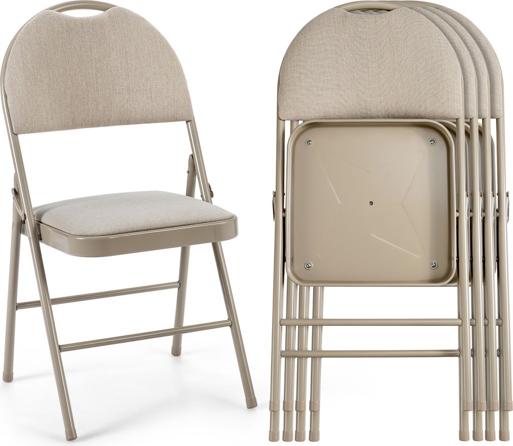 COSTWAY Lot de 4 chaises pliantes, chaises pliantes pouvant Image du produit 