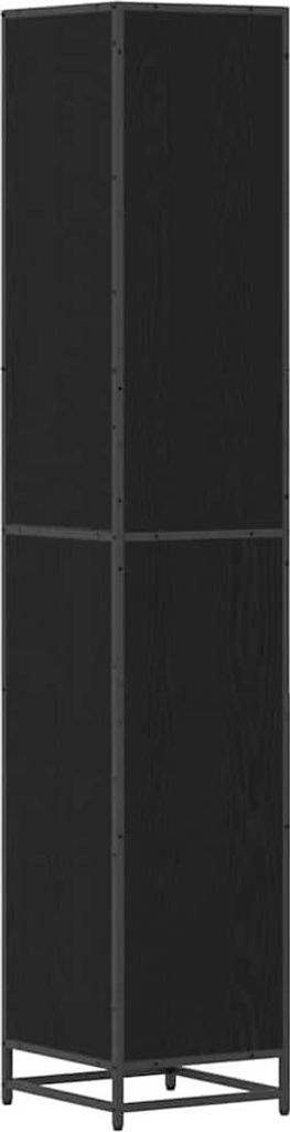 vidaXL Badezimmermöbel-Set Schwarz Eichen-Optik 35 x 37,5 x 188,5 cm