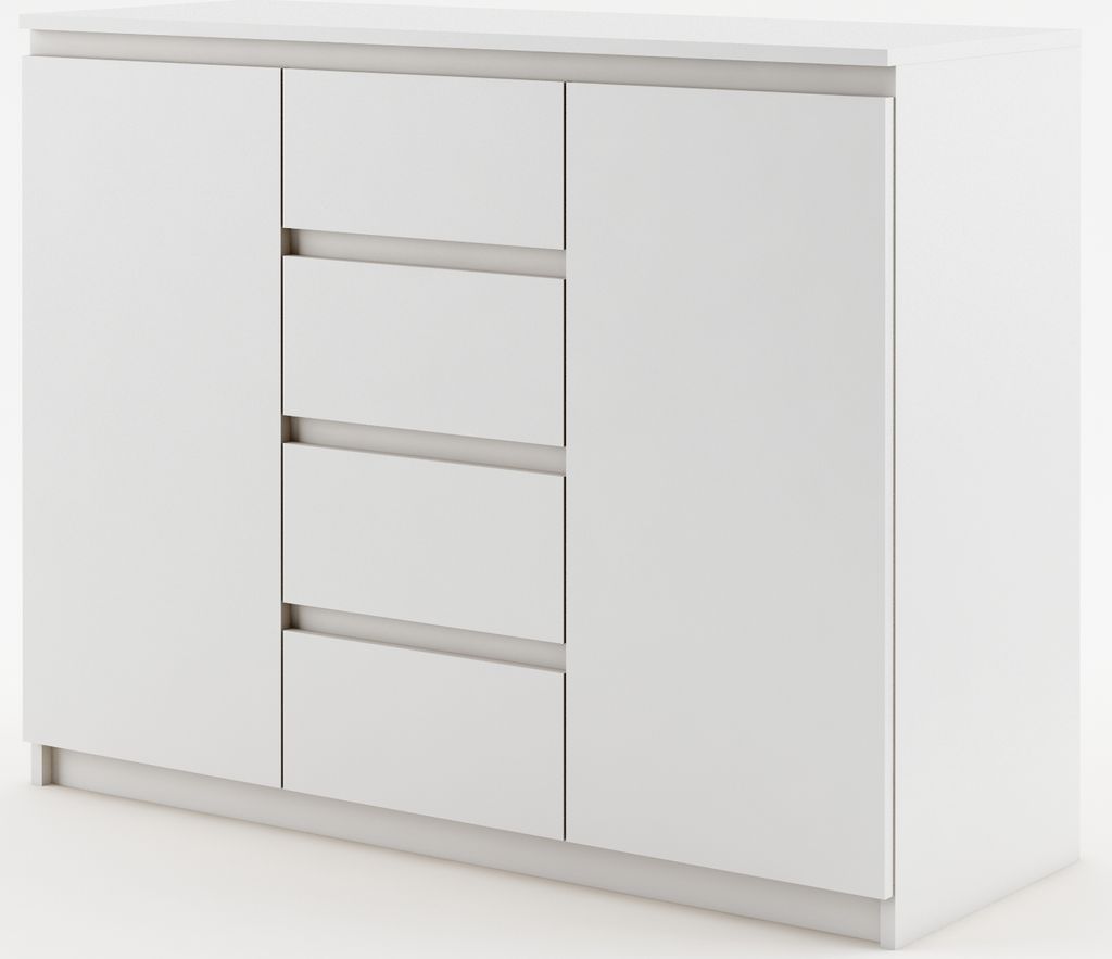 MINIO go for it, Commode IDEA 4, 2 portes 4 tiroirs Blanc Image du produit 
