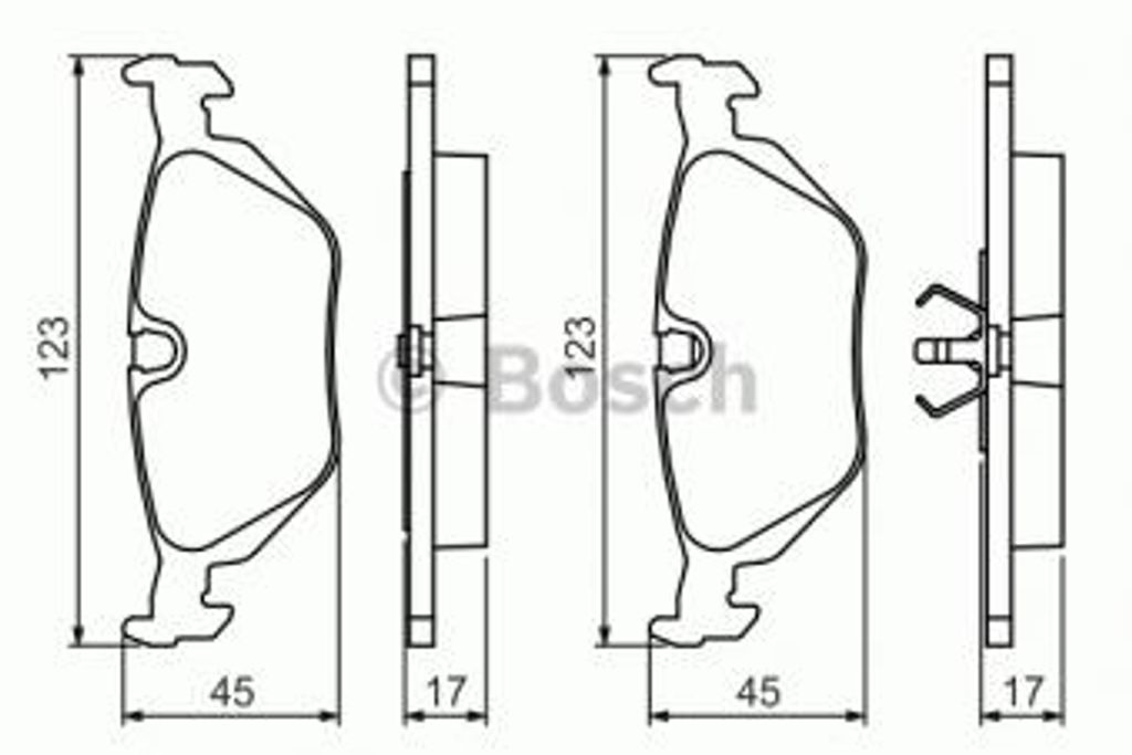 Bosch Bremsbelagsatz, Scheibenbremse Hinterachse 0 986 460 964