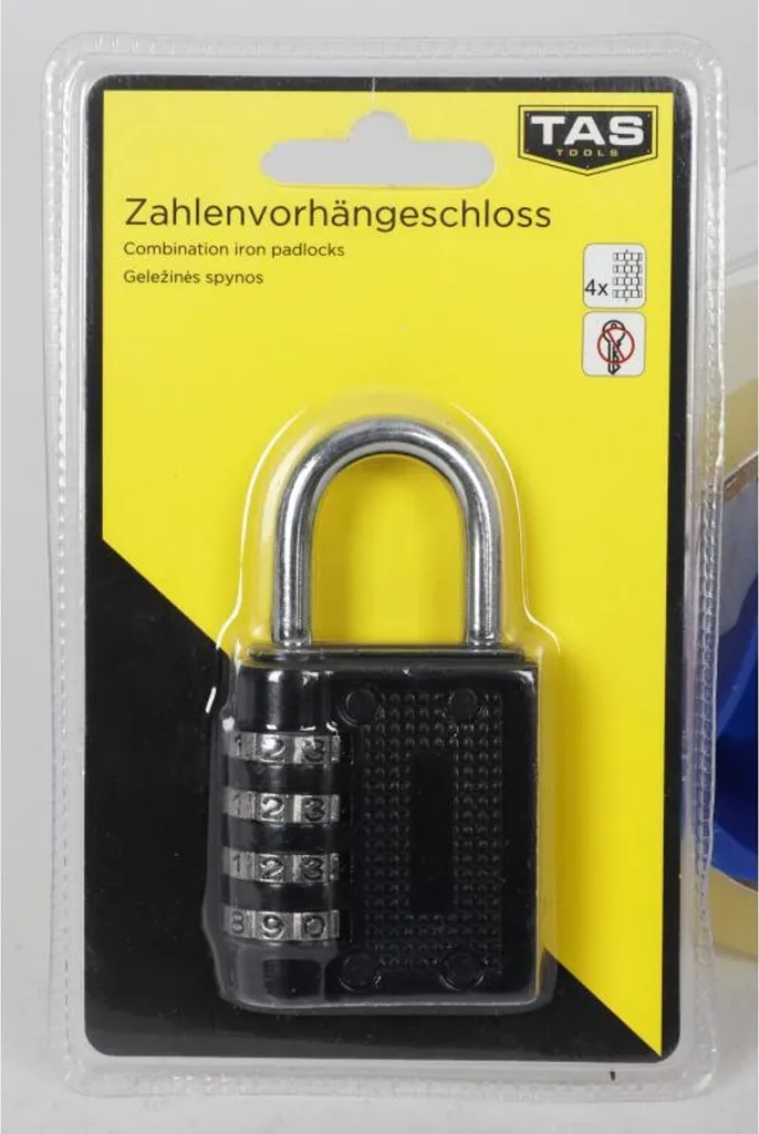 Cadenas sans clé à code 4 chiffres, solution anti-perte Easy Work noir - 8