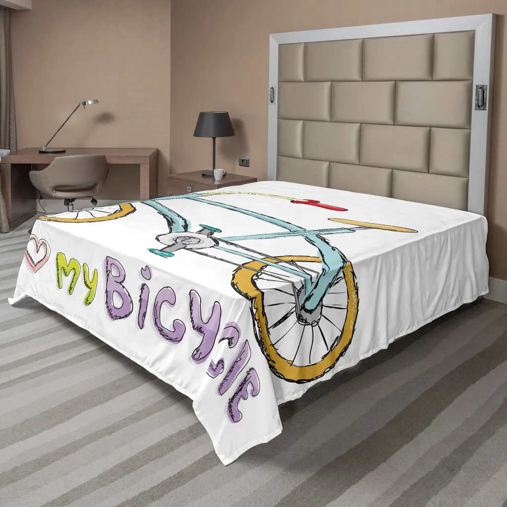 Lenzuolo Piano Multicolore ABAKUHAUS 260x228 Love My Bike