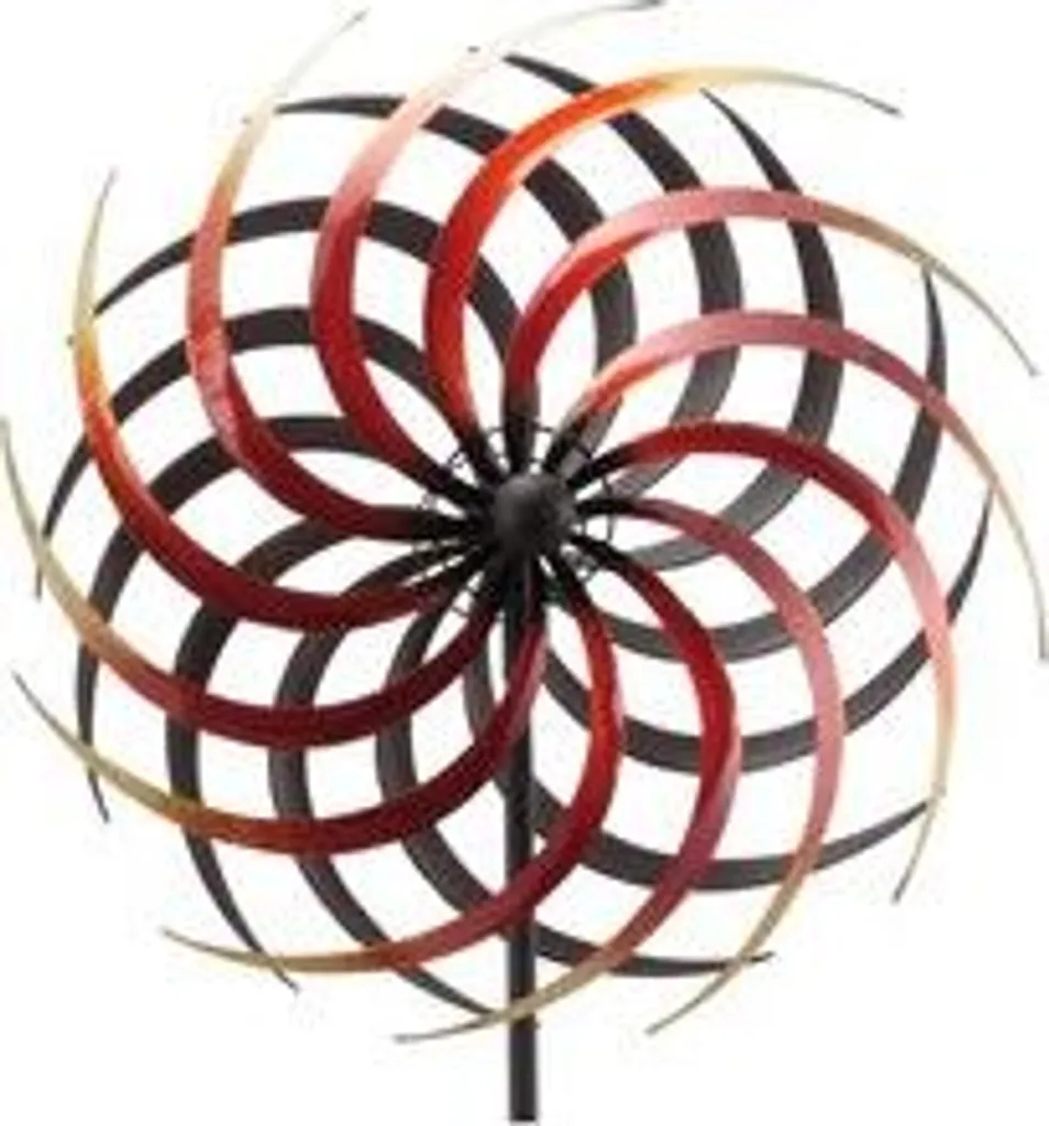 Moulin à vent jardin robuste 180 cm métal contre-sens résistant au vent