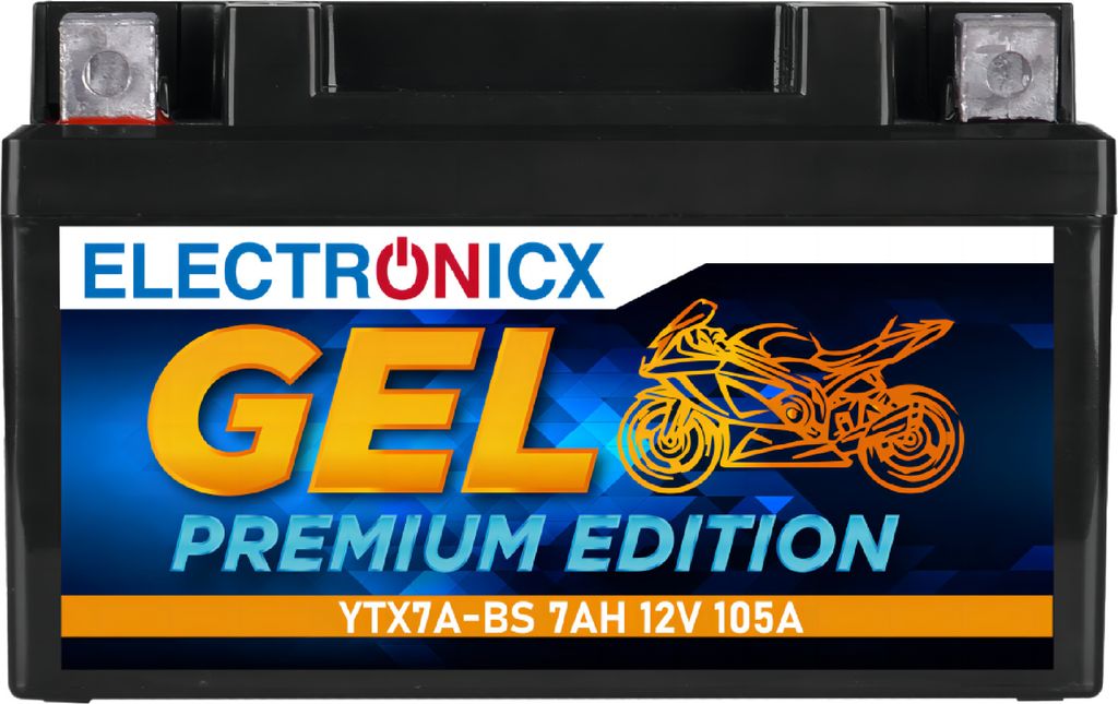 Electronicx GEL Motorradbatterie YTX7A-BS 12V 7Ah ▶ pour Image du produit 