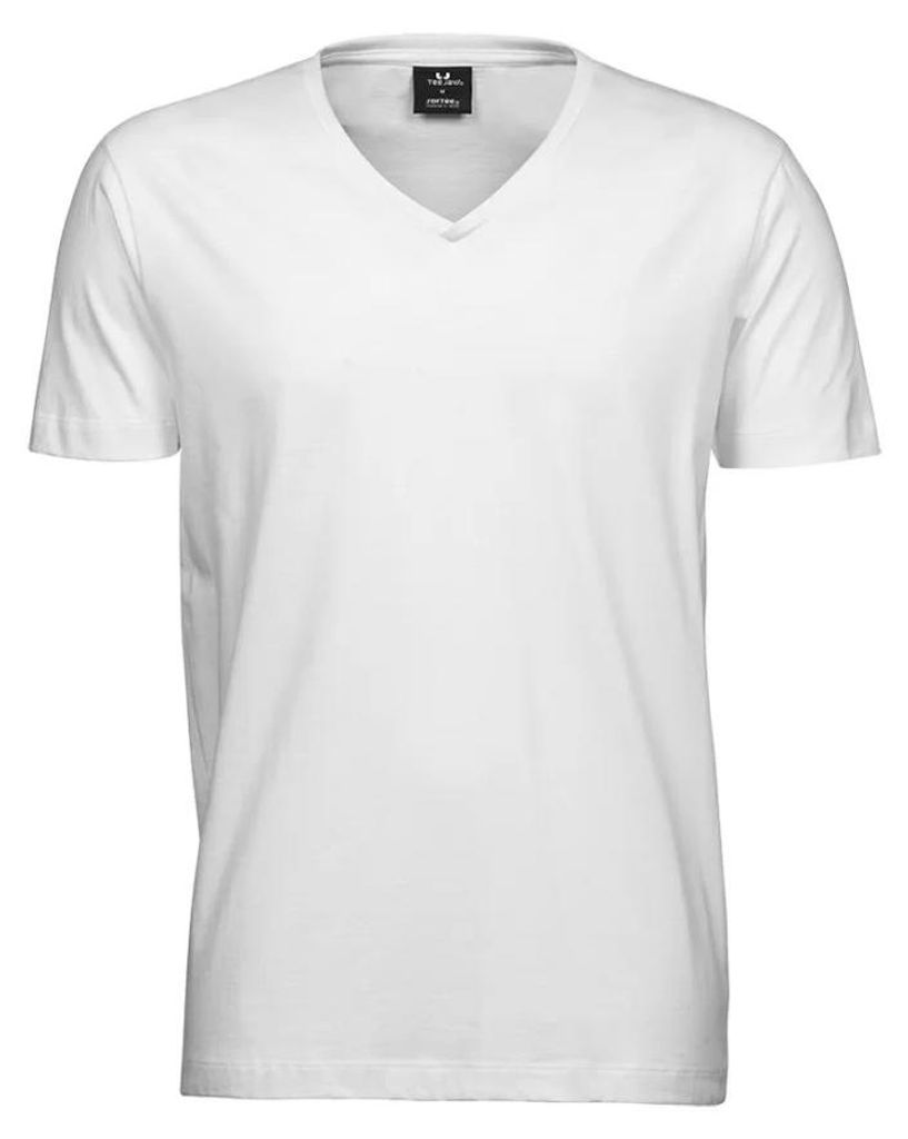Tee Jay - T-Shirt V-Ausschnitt für Herren BC5091 (XXL) (Weiß)