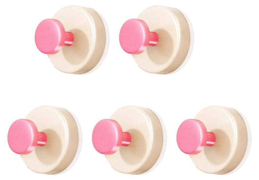 5 Stück Saugnapfhaken aus Kunststoff – kein Bohren nötig – starke Saugkraft – abnehmbare und wiederverwendbare Wandhaken für Bad, Küche u...