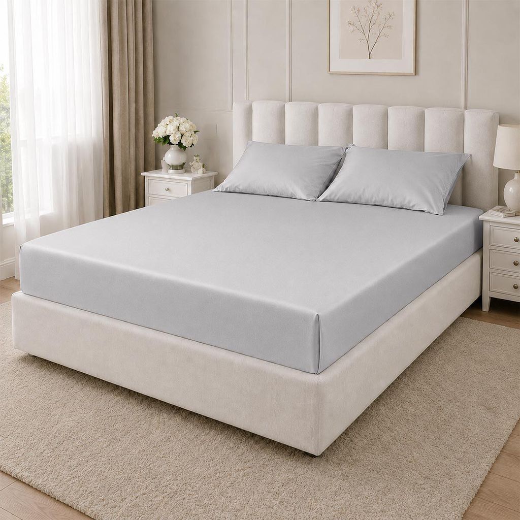 Traumschlaf Mako-Satin Haustuch Bettlaken 180x280 cm silber