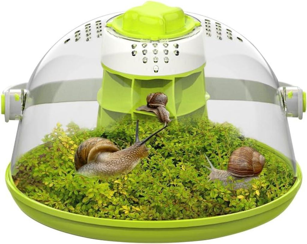 Rundes Schnecken-Terrarium Set, Acryl Zuchtbox mit Griff, Produktbild 