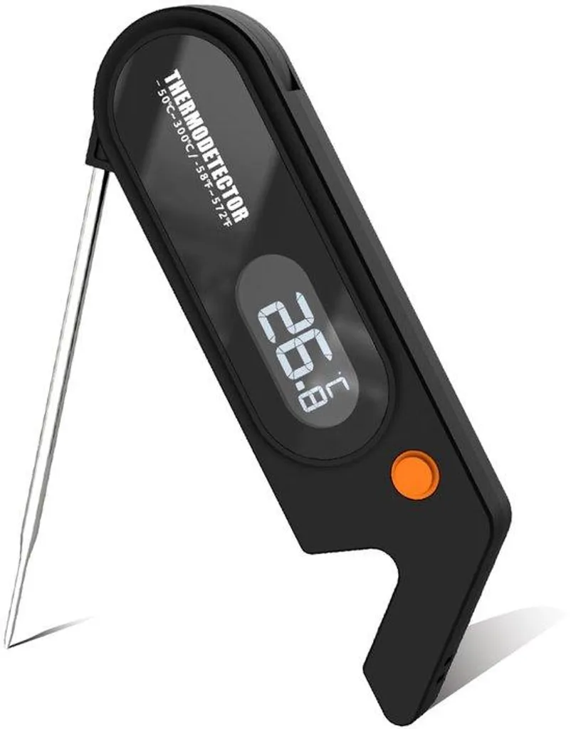 Thermomètre de cuisine numérique avec sonde repliable pour barbecue