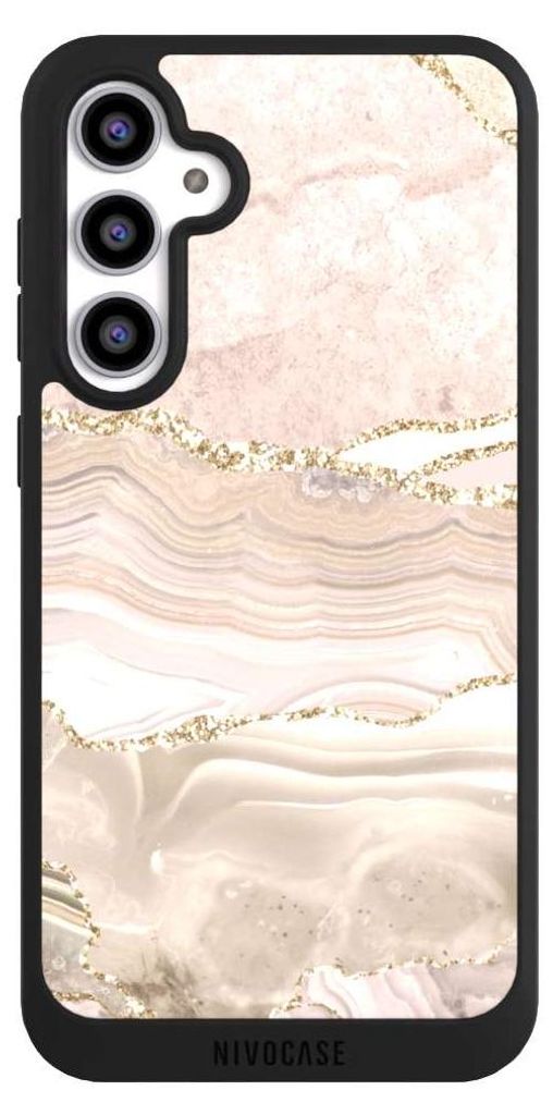 NIVOCASE Handyhülle für Samsung Galaxy S23 FE Hülle NIVOpure Case Schwarz Glitzer Look Marmor Utart