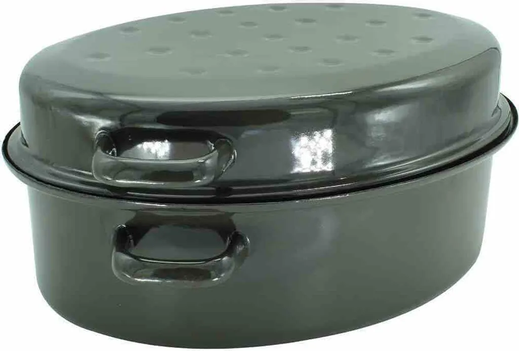 Krüger GR42 Rôtissoire d'oie 42 cm émaillée noir pour cuisson au four