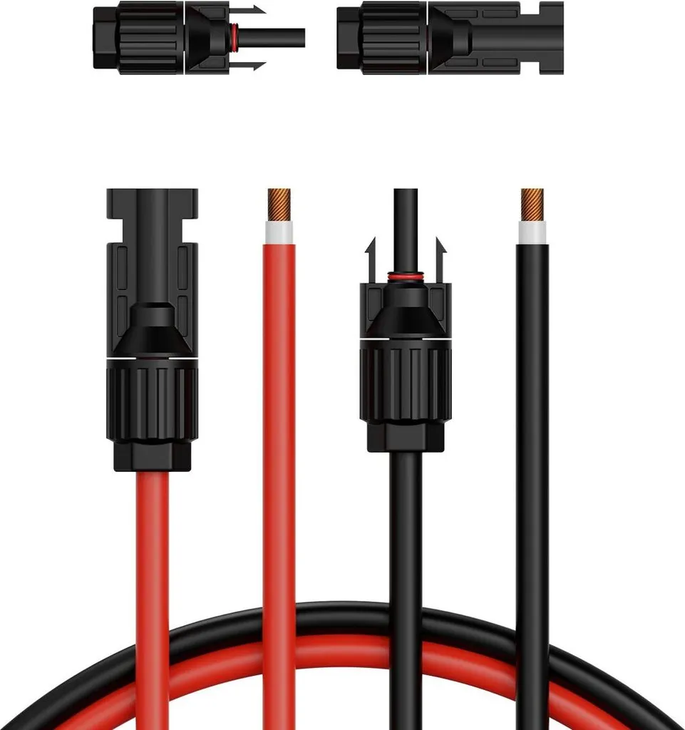 Cavo di prolunga per pannello solare da 9,14 m/30 piedi con connettori maschio e femmina 6 mm²/10 AWG 1 paio