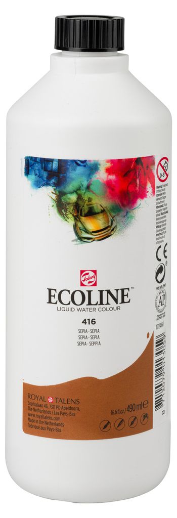 Ecoline Tekutá akvarelová láhev 490 ml Sepia 416 Obrázek produktu 