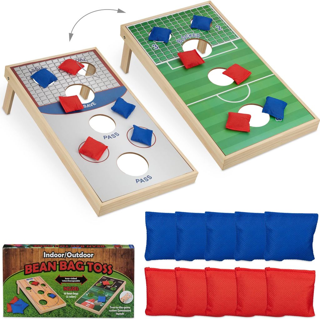 Relaxdays Cornhole, zestaw do gry w rzucanie, 10 worków z Zdjęcie produktu 1