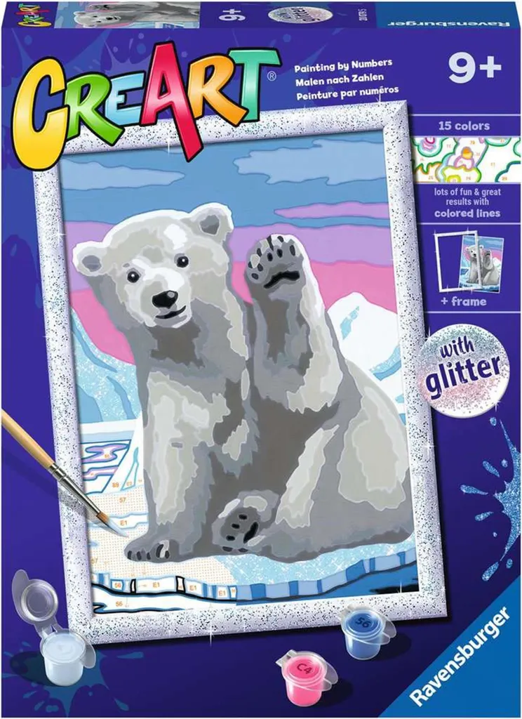 Peinture par Numéros Ours Polaire CreArt Ravensburger avec Cadre Inclus