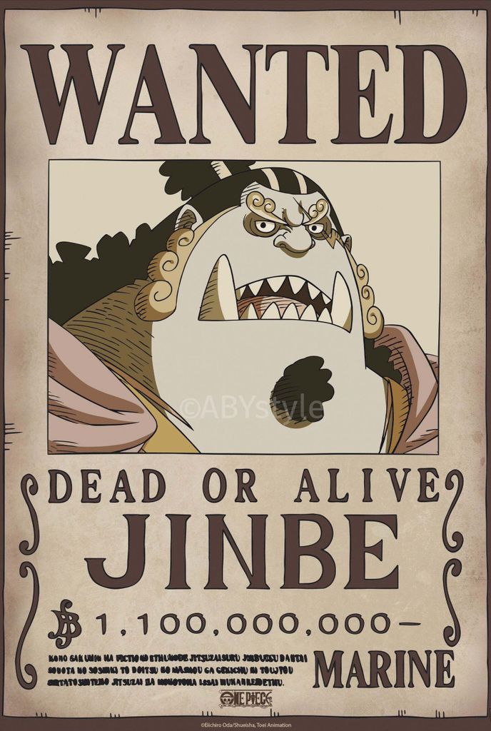 Plakát One Piece Wanted Jinbe Wano 38x52cm Obrázek produktu 