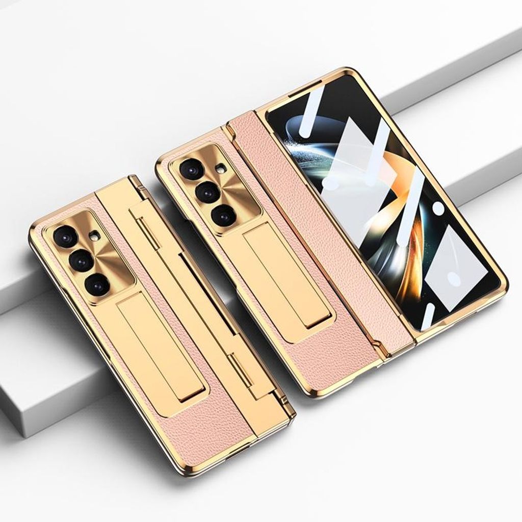 Handyhülle für Samsung FOLD7, Faltbare Handyhülle, 360° Rundumschutz, Kratzfest, Mit Kabelloses Laden, Roségold