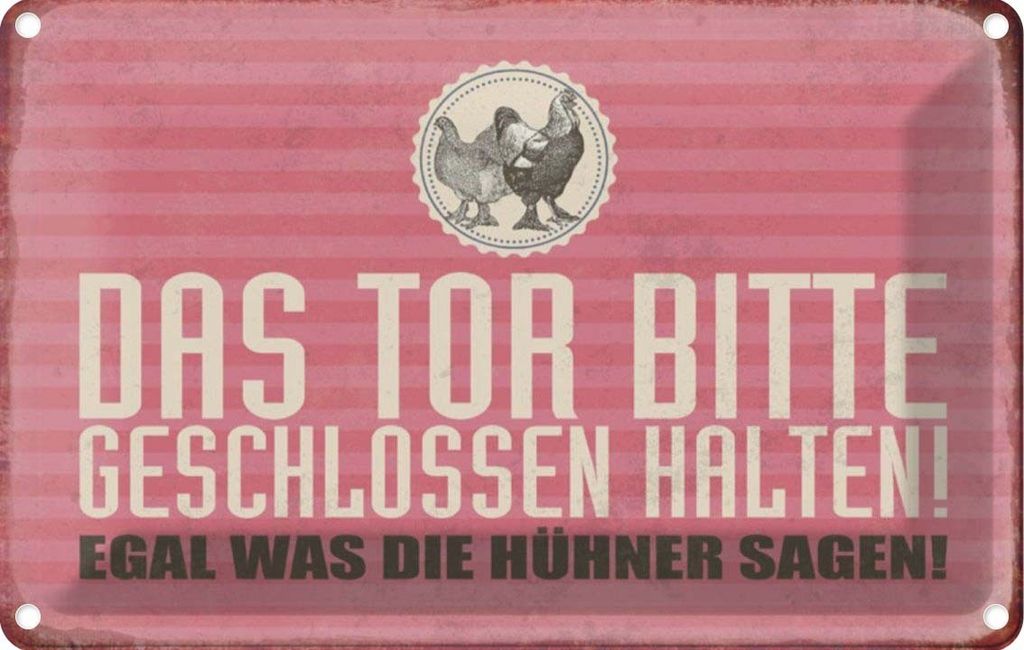 vianmo Blechschild 20x30 cm Tor geschlossen egal was Hühner Spruch Zitat