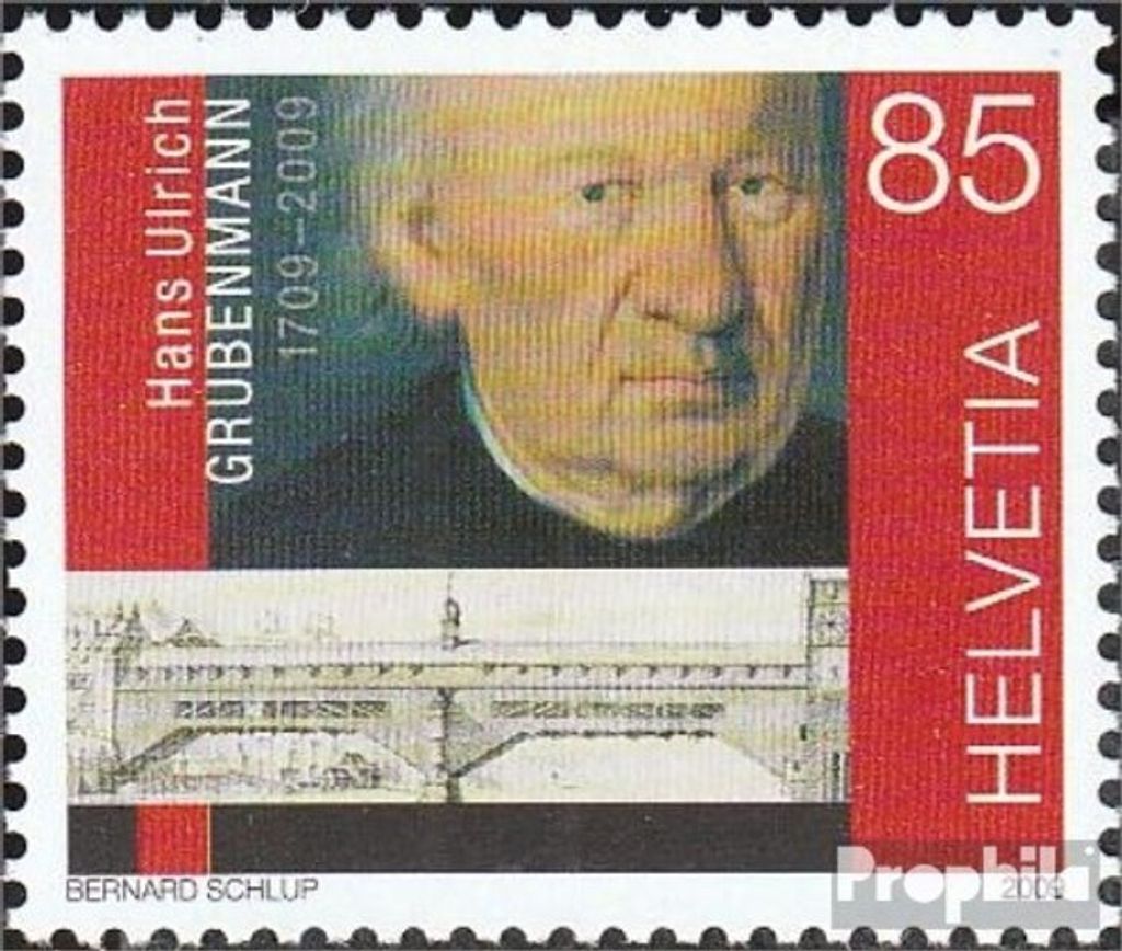 Briefmarken Schweiz 2009 Mi 2096 (kompl.Ausg.) gestempelt Hans Ulrich Grubenmann