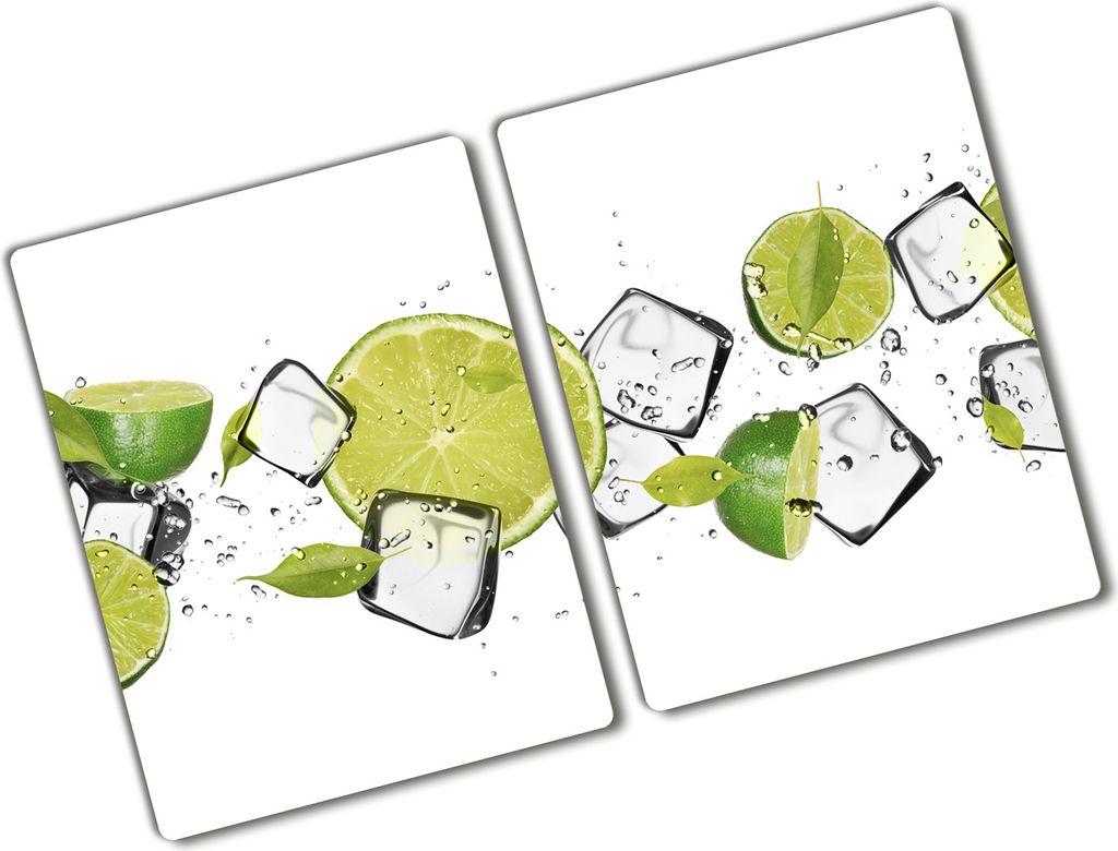 Tulup Glas Herdabdeckplatte - 2x40x52 cm - Glaskeramikkochfeld-Abdeckung Spritzschutz Glasabdeckplatte Kochplattenabdeckung und Schneidebrett - Zwe...
