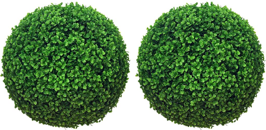 HOMCOM Buchsbaumkugel 2er Set, Künstliche Pflanzen, Produktbild 