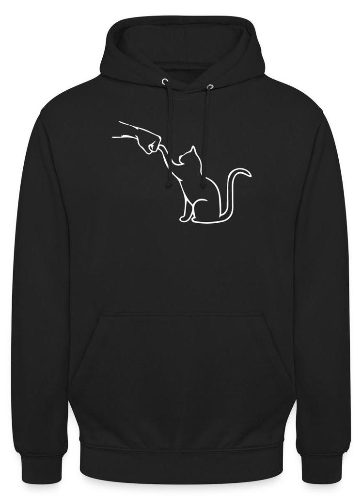 Spreadshirt Katzenliebe Vater Sohn Verbindung Uni Hoodie, S, Schwarz