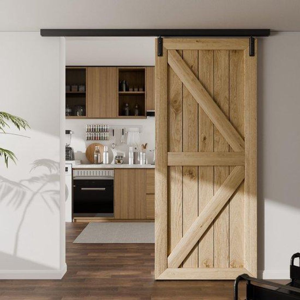 Azomor Komplett-Schiebetürset mit Deckenmontage und Schiene für optimale Raumnutzung