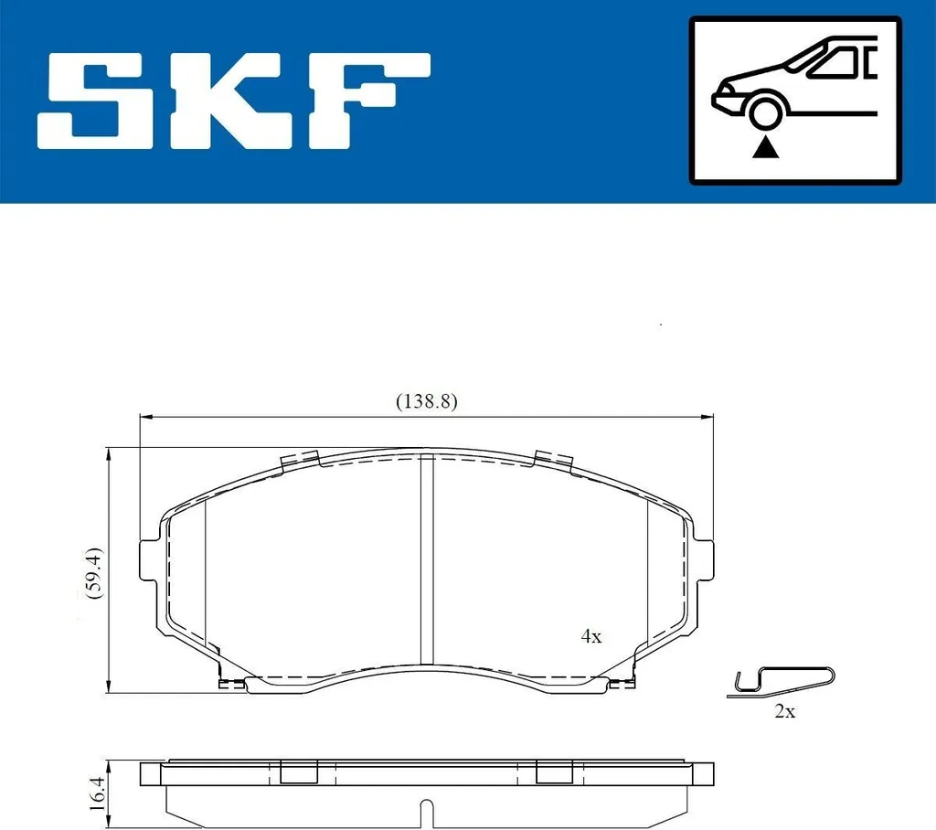 Plaquettes de frein SKF VKBP 80822 A haute endurance Mazda MPV II