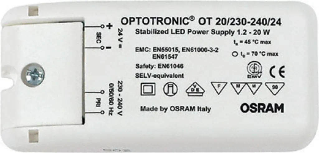 Transformateur OSRAM universel multi-tension boîtier LED compact