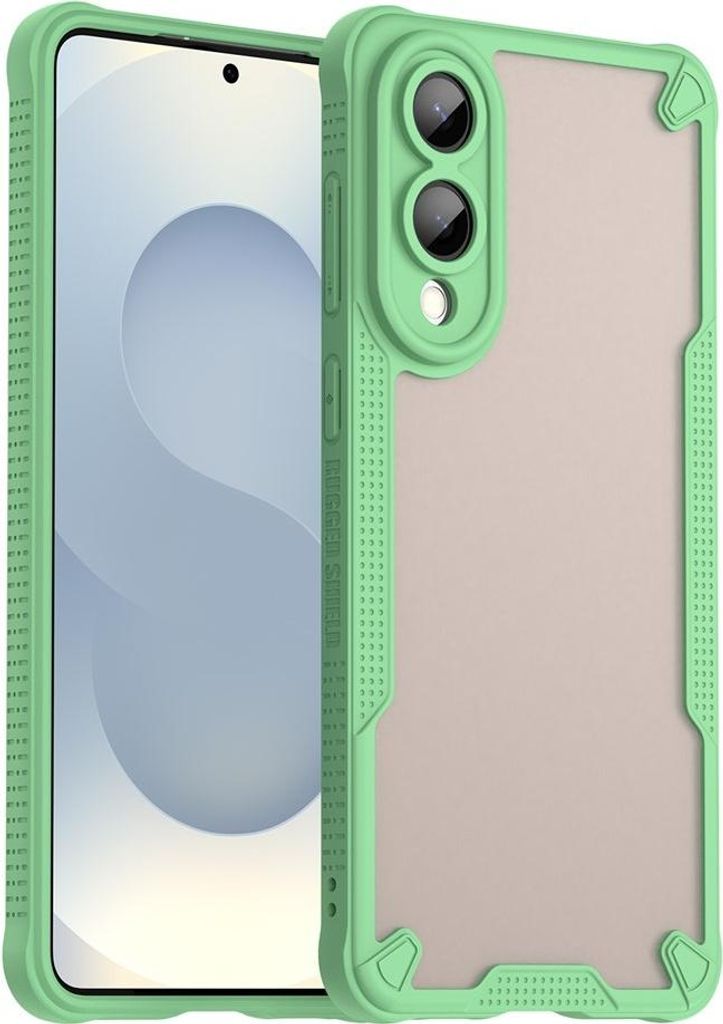 Hülle für Samsung Galaxy S25 Edge - Phonesta Shockproof Armor Semi-Transparent Back Cover - Grün