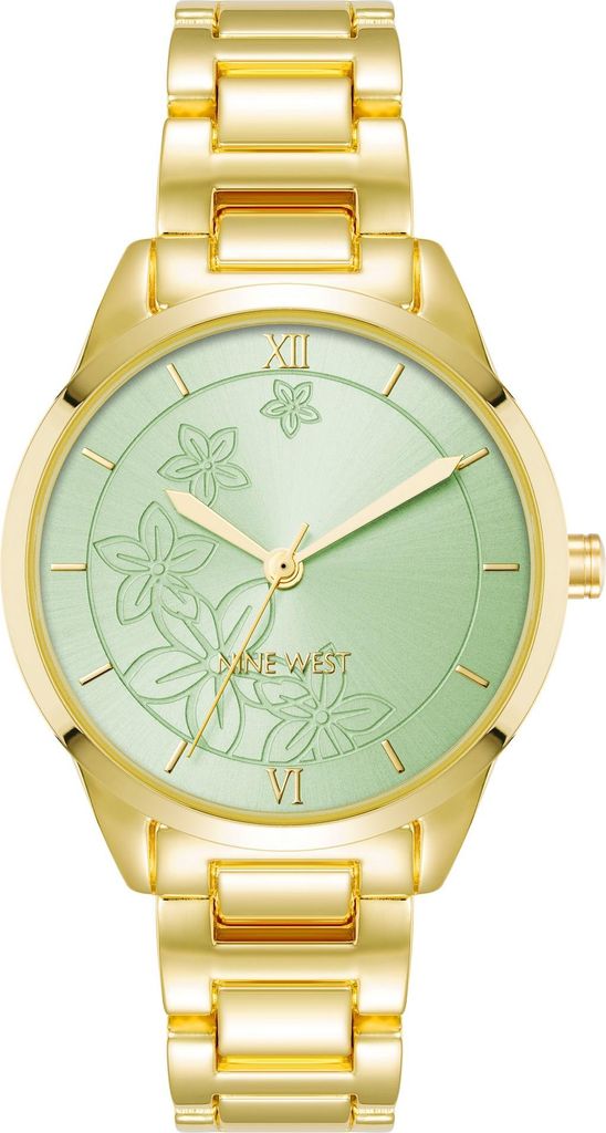 Nine West Armbanduhr für Damen NW/3016GNGB – Analoge Anzeige, Ganzmetall, Gold