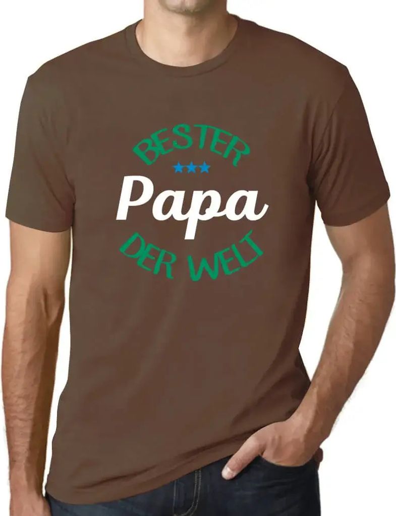 Herren Grafik T-Shirt Bester Papa Der Welt Öko-Verantwortlich Vintage Jahrgang Kurzarm Lustige Druck Geburtstag Geschenk Mann