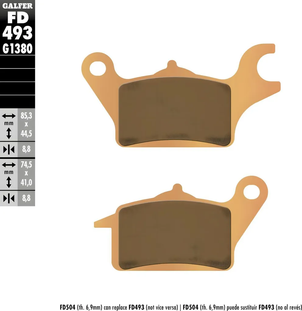 Plaquettes de Frein Galfer FD493G1380 Métal Fritté pour Yamaha RayZR